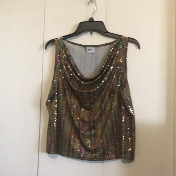 Giorgio Fiorelli Tops - Brown with multi- color sequins tank top